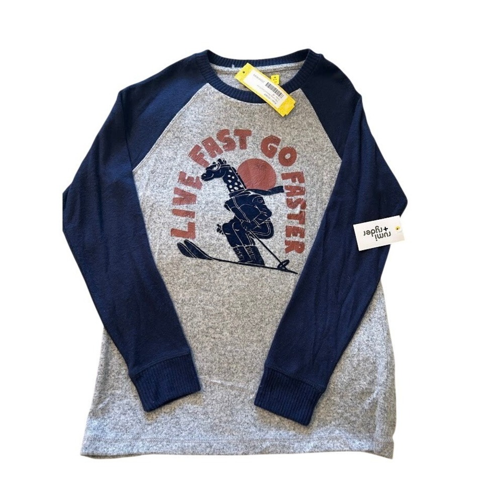 Rumi Ryder Kids Cozy Crew Long Sleeve Raglan Graphic T-Shirt Size‎ M 8 10